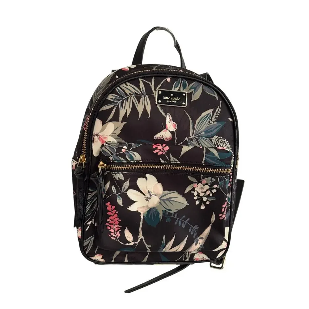Kate Spade Wilson Road Botanical Small Bradley Backpack NWT Floral Nylon - Picture 4 of 14